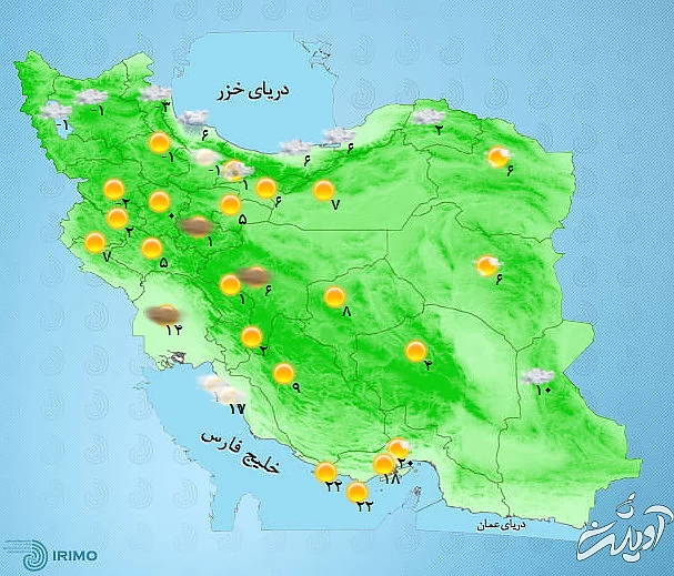 پیش‌بینی وضعیت آب و هوای تهران فردا سه‌شنبه ۲۶ بهمن ۱۴۰۰ /////